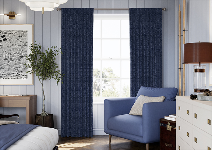 Tiverton, Indigo - Made to Measure Curtains - Image 3